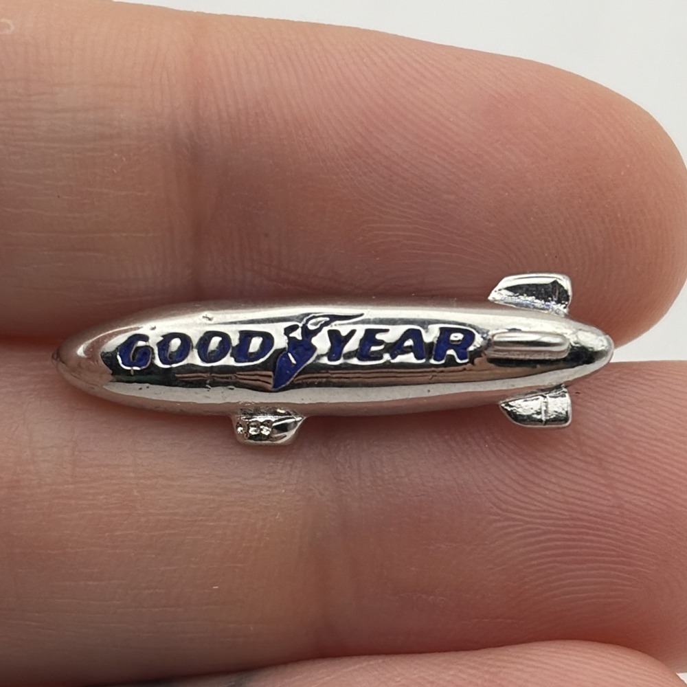 Goodyear Blimp Silver Tone Lapel Hat Pin